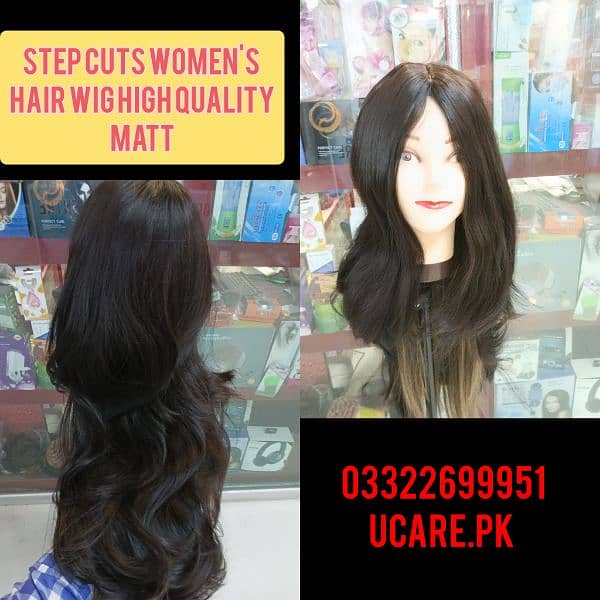 Women's and Mens Hair Wig Hair  DummyHair Extensions in Pakistan 1