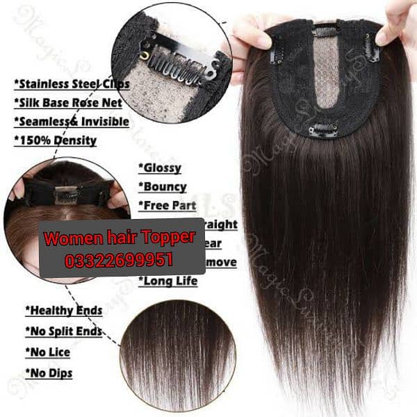 Women's and Mens Hair Wig Hair  DummyHair Extensions in Pakistan 10