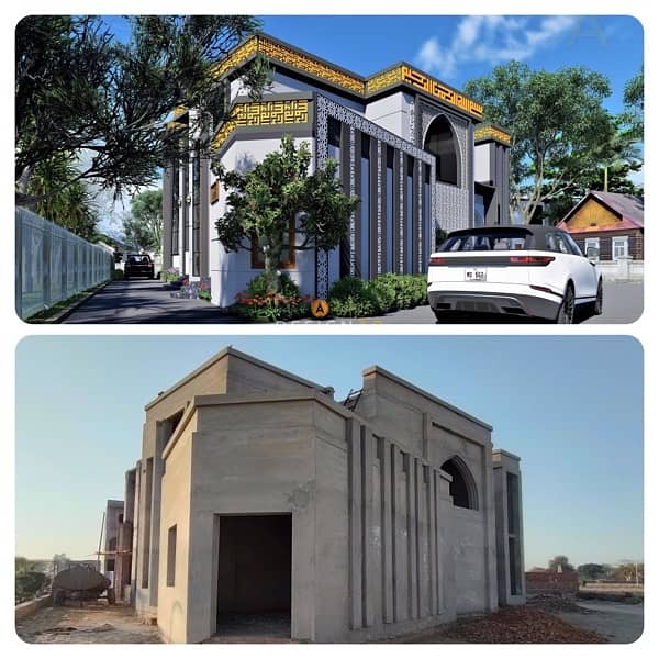 House Design Services/Farmhouse Design /3D View/Map/DHA submission/GDA 16