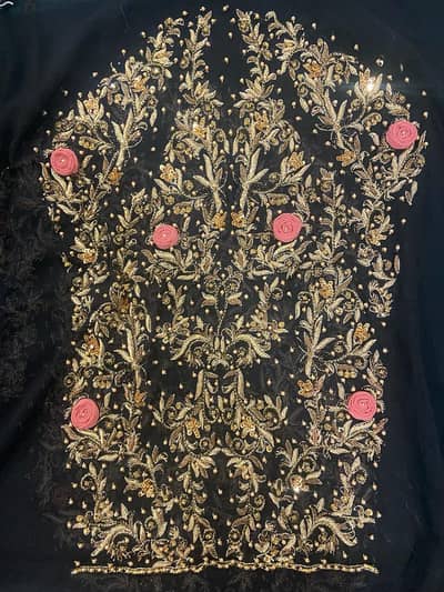 Unstitched black saree