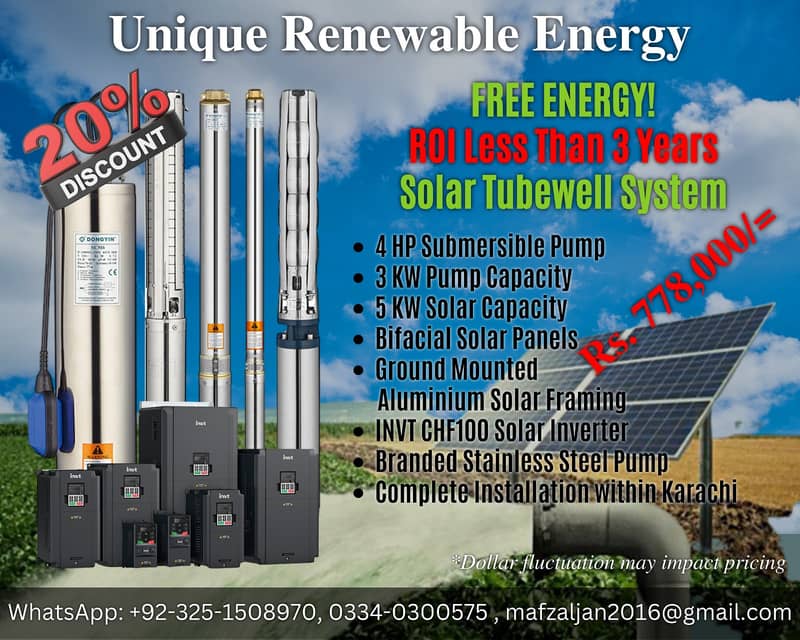 solar Pumping System. Tubewell Pumping system. with 20% off 0