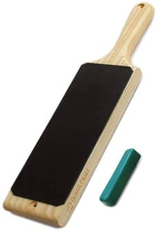BeaverCraft Leather Paddle Strop IN with Polishing Compound