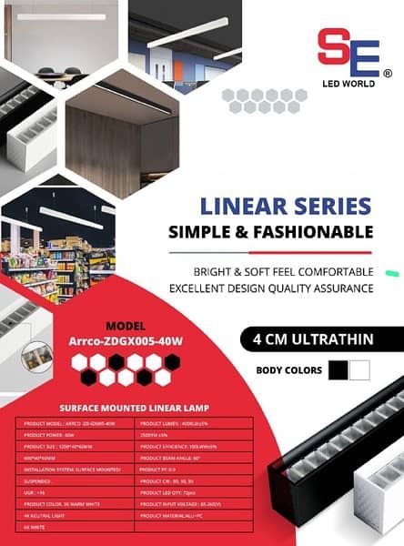 LED linear series and Alumanium profile lights are available 1