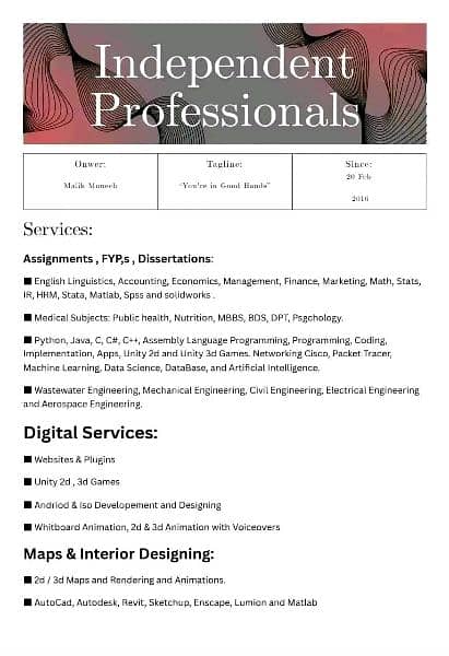 Independent Professionals Providing Academic,Research,digital services 0