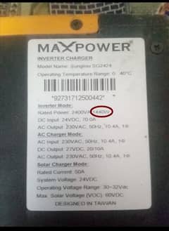 power max inverter 24v 1.2kva good condition