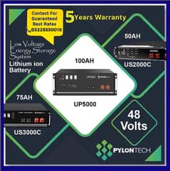 Pylontech UP5000 Lithuim Battery Bank 100ah 48v 5Year Warranty 6000cyc