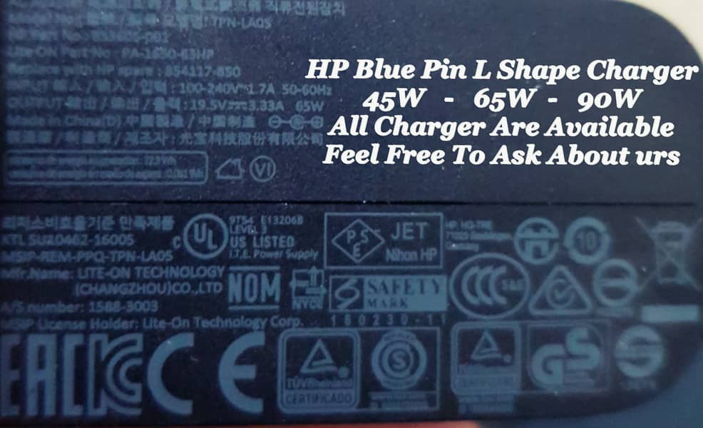 Hp Blue Pin charger 200w 150w 90w 65w 45w 100% Original 4.5mm Slim pin 13