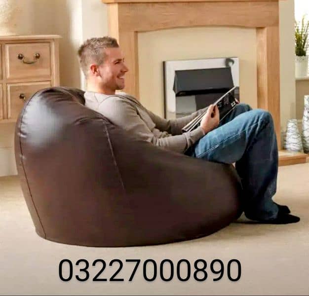 EXTRA LARGE  LEATHER BEAN BAGS 1
