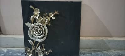 BEAUTIFUL 3D GOLD ROSE PICTURE PAINTING BLACK GOLDEN COLOR DINING ROOM