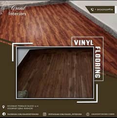 vinyl flooring sheets wooden artificial grass turf by Grand interiors 0