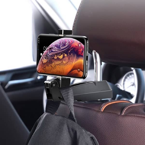 Baseus Car Rear Seat Headrest Phone Bracket Holder hook 1