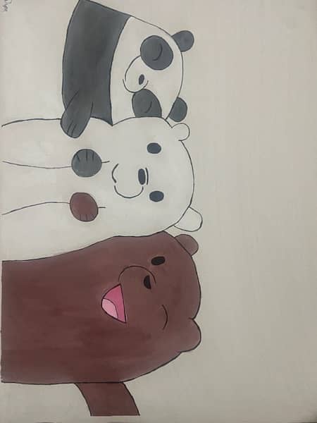 beautiful  painting of bears on canvas 0