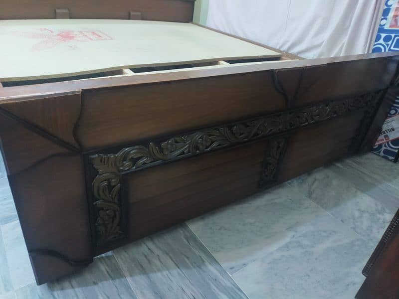 Wooden double bed, king size, with mattress 9