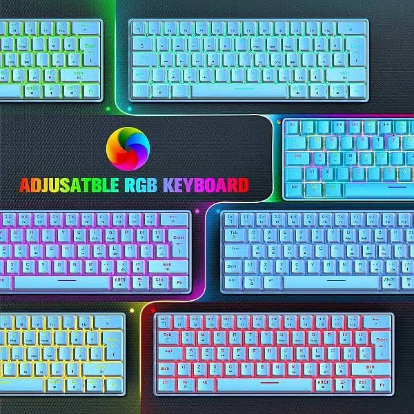 ZIYOULANG T60 RGB Mechanical Keyboard 62key, Mouse and Mouse Pad Combo 4