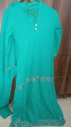 sea  green color Indian style maxi embroidery