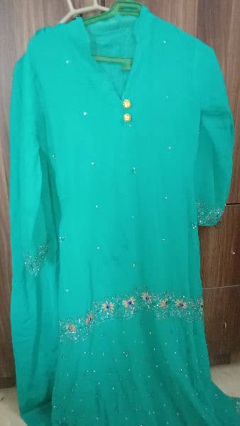 sea  green color Indian style maxi embroidery 2