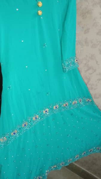 sea  green color Indian style maxi embroidery 3