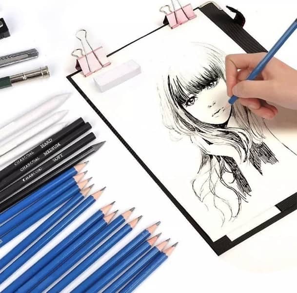 Art Sketching Kit Graphite Charcoal Drawing Pencil Set for Artist Kit 4