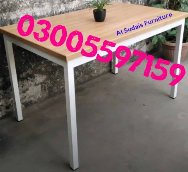 dining table set 4, 6 chairs metal wood wholesale furniture desk hotel 5