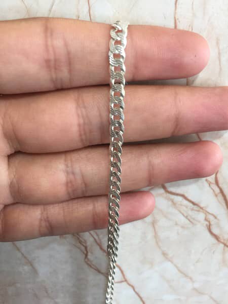 Silver Braclet with stone & Italian Chain 10