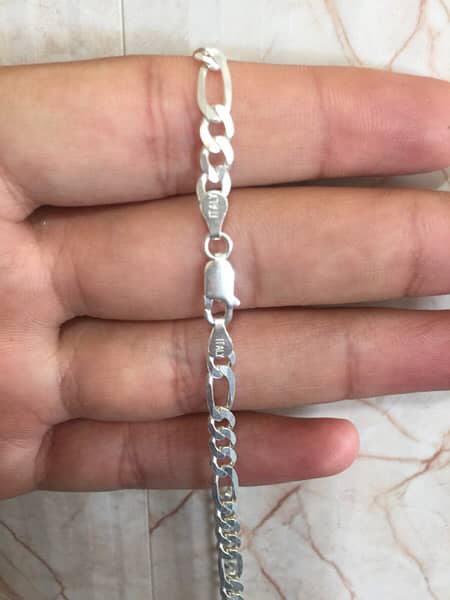 Silver Braclet with stone & Italian Chain 2