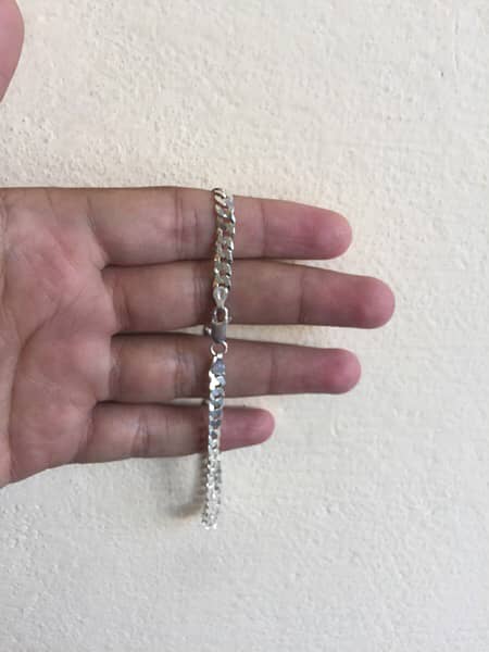 Silver Braclet with stone & Italian Chain 11