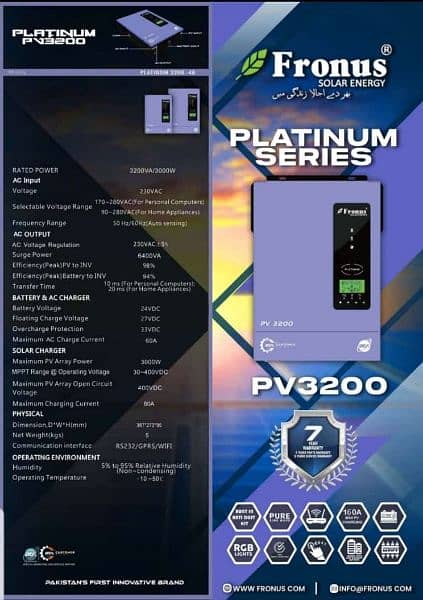 Fronus Platinum PV3200 24v Solar Hybrid Inverter 0