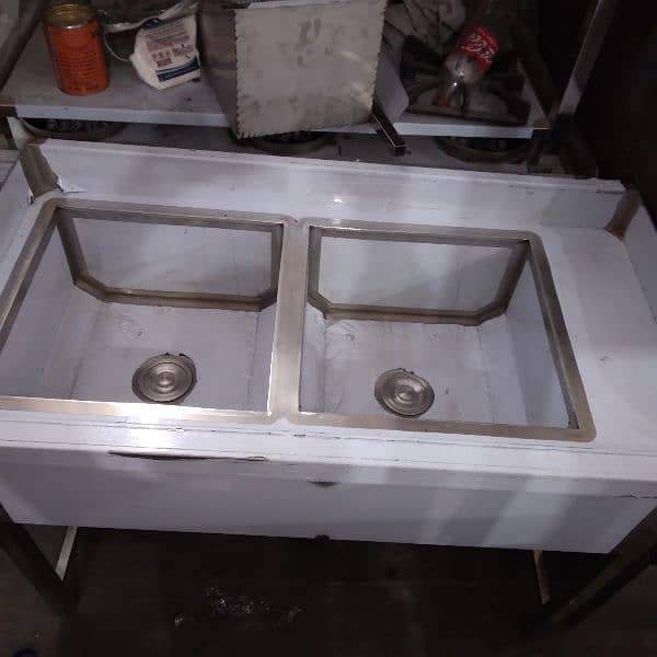washing sink double stainless Steel non magnet 24x48 1