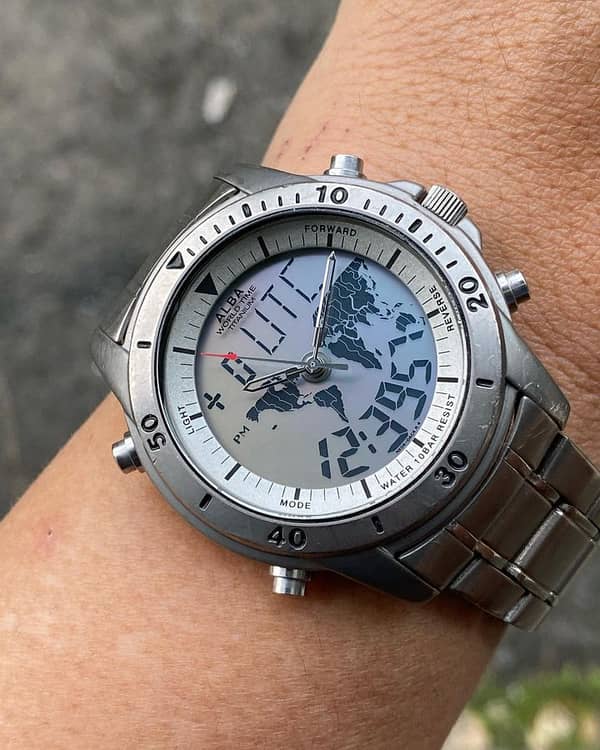 RARE SEIKO ALBA TITANIUM WORLD TIME NX04-0AD0 - Watches - 1067066260