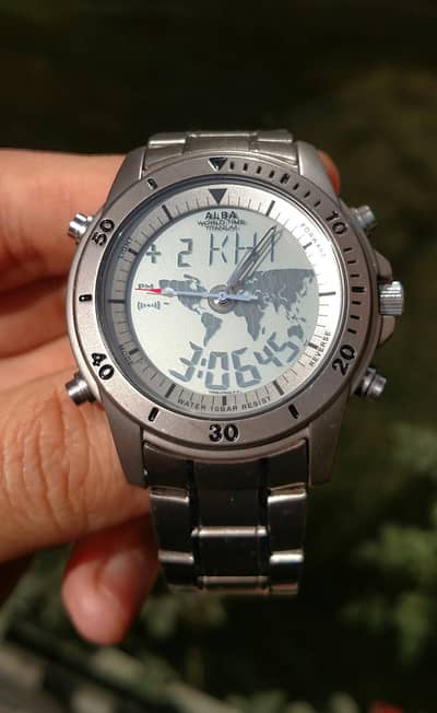 RARE SEIKO ALBA TITANIUM WORLD TIME NX04-0AD0 - Watches - 1067066260