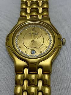 Swistar 18k gold electroplated watch