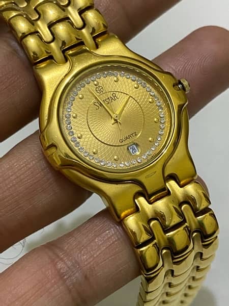 Swistar 18k gold electroplated watch 9