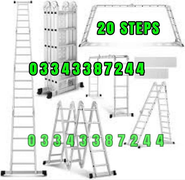 ALMUNIUM MULTI PURPOSE LADDER 20 FT  DOUBLE SIDE LADDER 0