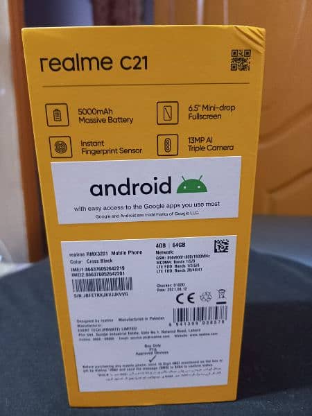 Realme C21 4/64 dual sim 6.5inch display 3