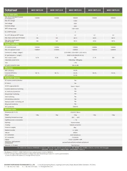 Growwatt 10ktl mod with local warranty 1