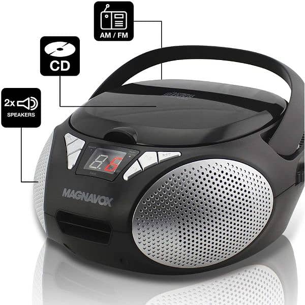 Magnavox Stereo boombox with Bluetooth CD CD-R/CD-RW AM/FM Radio AUX 8