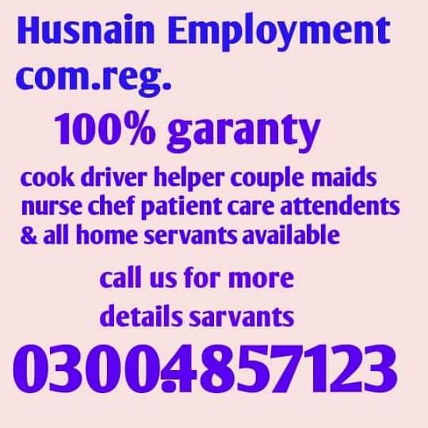 cook driver baby care helper maid chiff and all staff avibale 0