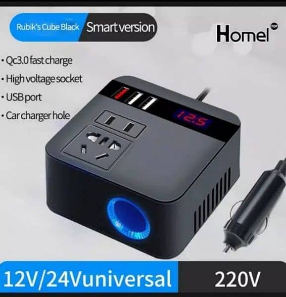 Homel 150W Car Power Inverter 12V To 110V/220V Digital Convert 0