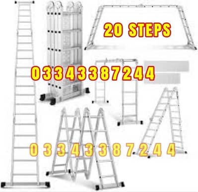 ALMUNIUM LADDER FOLDING 20 STEPS  HEAVY QUALITY