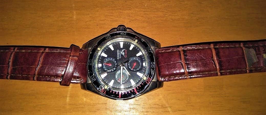 Original CASIO WR200M Silver Tone Watch with Rotating Bezel Japan Movt 1