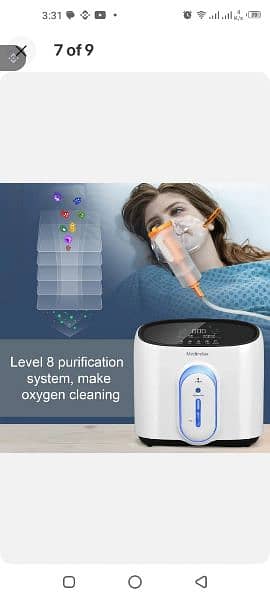 Portable Oxygen Concentrator  1L-6L/min 30% to 90%  Remote Air Filter 1