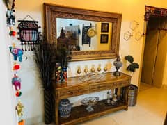 Dressing room / Console Mirror frame Swati design made hand carved 0