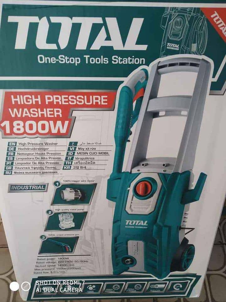 New) TOTAL industrial High Pressure Car Washer - 150 Bar 0