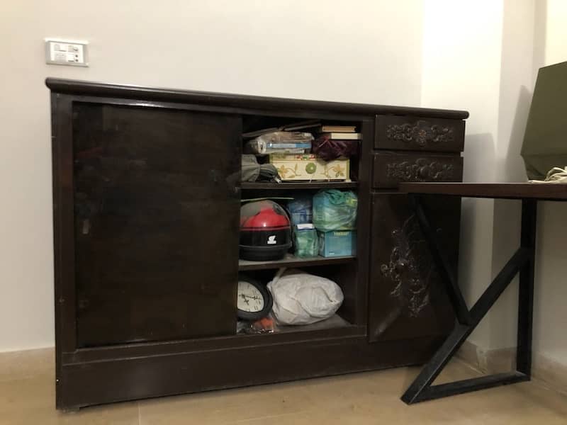 Wooden Cabinet with Tinted Glass Doors Crockery Unit / Showcase / Divi 4