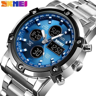 SKMEI brand fashion business, luxury, stainless steel, waterproof, qua