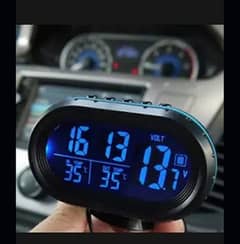 Car Digital LED Display Clock with Volt and Temperature Gauge