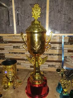 gold plastic trophy