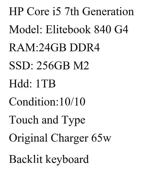 HP Core i5 7th Generation 840 G4 0