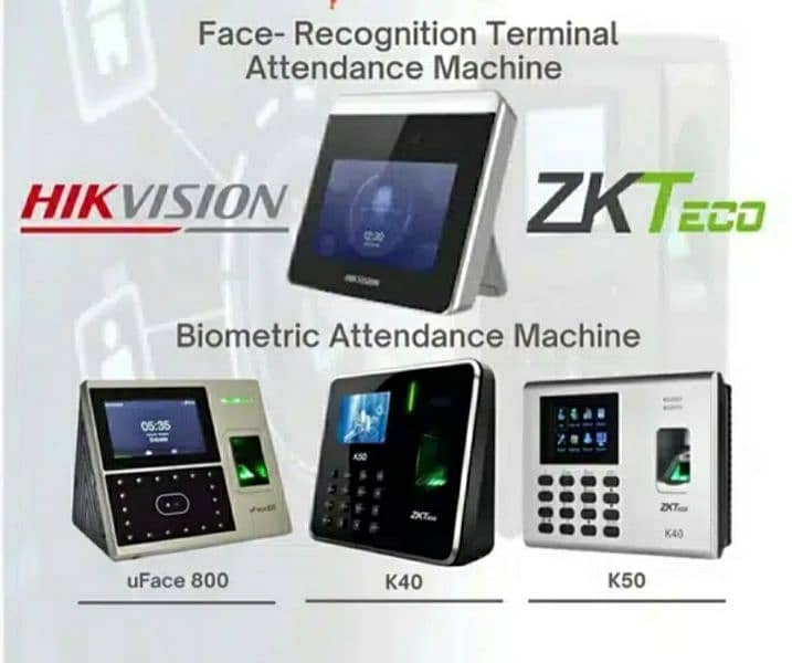 Zkteco face Rfid Biometric attendance machine & door magnetic lock 0