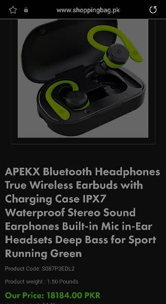 APEKX Bluetooth Headphones True Wireless Earbuds with Charging Case 4